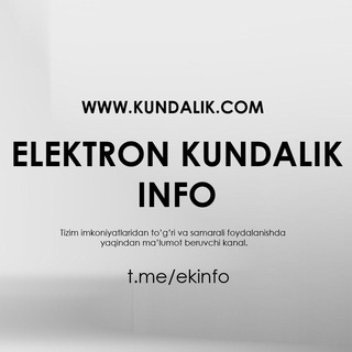 ELEKTRON KUNDALIK INFO